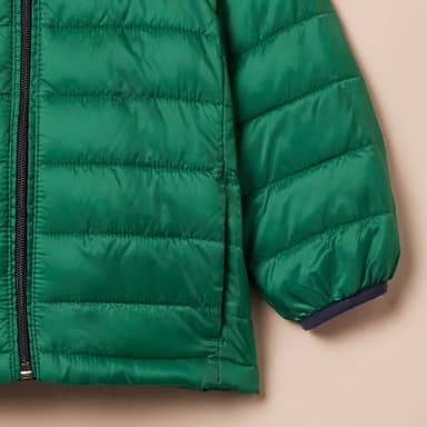 Amazon Essentials Boys' Lightweight Water-Resistant Packable Hooded Puffer Jacket, Green, Medium - Image 4
