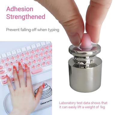 Raised Keyboard Stickers for Long Nails with Letters - Heart-Shaped Antistatic Silicone Protective Cover with Tweezers, Wet Wipes, Dry Towel & Jelly Glue, Ideal for Typing, Gaming & Nail Art (70 Pcs) - Image 5