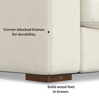 SIMPLIHOME Charlie Sofa in 100% Recycled Polyester Tightly Woven Performance Fabric, Cream, 78-inches Wide, Handcrafted Contemporary Style Loveseat Sofa or Couch for Living Room - Image 7