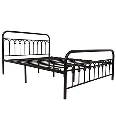 TUSEER Metal Bed Frame Queen Size with Vintage Headboard and Footboard Platform Base Wrought Iron Bed Frame (Queen,Black) - Image 7