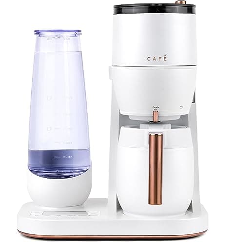 Café Specialty Grind and Brew Coffee Maker, Single-Serve to 10-Cup Thermal Carafe, with Built-In Bean Grinder & Removable 75oz Water Reservoir, WiFi & Smart Connected, Matte White (Renewed) - Image 1
