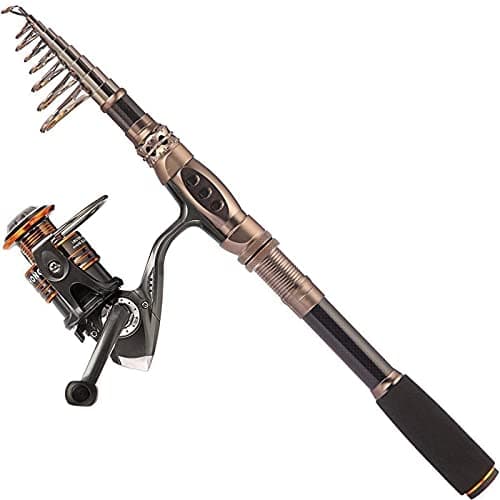 PLUSINNO Spin Spinning Rod and Reel Combos Carbon Telescopic Fishing Rod with Reel Combo Sea Saltwater Freshwater Kit Fishing Rod Kit(2.7M 8.86Ft Fishing Rod + Reel) - Image 1