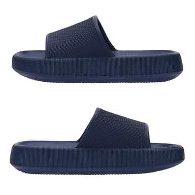 Joomra Slippers Mens Slides Cushioned for Womens Size 9 Quick Drying Shower Foam Male Pillow House Shoes Pool Beach Spa Garden Sandals Sandles Dark Blue 40-41 - Image 2