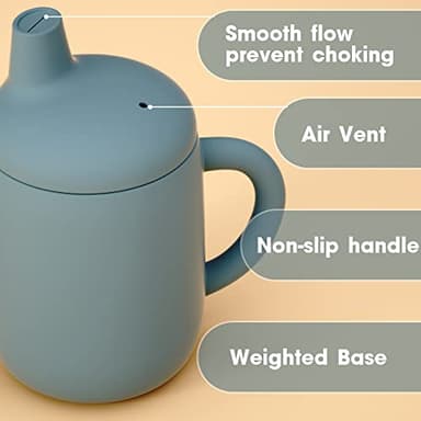 Cuddle Campus Sippy Cups 7OZ, [4 in 1] Baby Cups, Shatterproof Silicone Straw Cup,Open Cup for 6M, 6M+,6-12 Months,1/1+ Year Old Baby,Toddler - Image 4