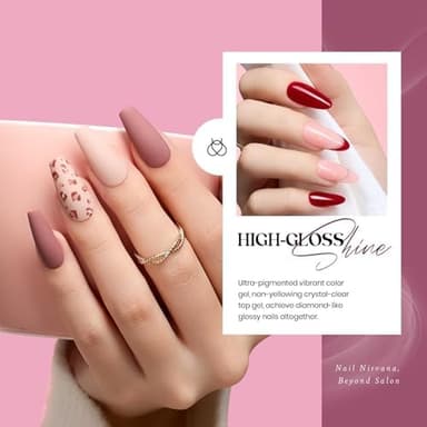 Beetles Winter Gel Polish Set 20 Colors Neutral Shimmer Red Nude Brown Gel Nail Polish Kit with Base Coat Matte Glossy Top Coat Soak off Uv Lamp Manicure Set Gift for Women Sophisticated Charm - Image 6