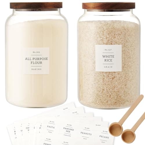 CZSZYGHBAO 2 PCS Large Glass Jar with Airtight Lid, Glass Food Storage Jars for Tea,Spice,Cereal, Egg,Flour,Coffee and More(1 gallon/4000 ml) - Image 1