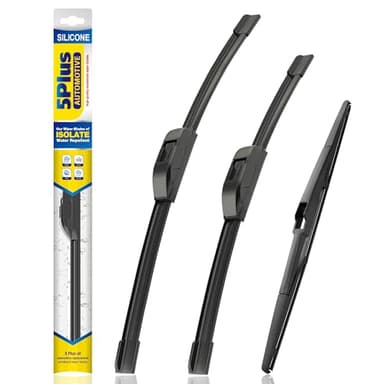 5 PLUS® Silicone Windshield Wipers Replacement for 2016-2020 Hyundai Tucson/ 2007-2012 Mazda CX-7 Wiper Blades(Set of 3), Windshield Wiper Blades For My Car-26"/16"/14" - Image 1