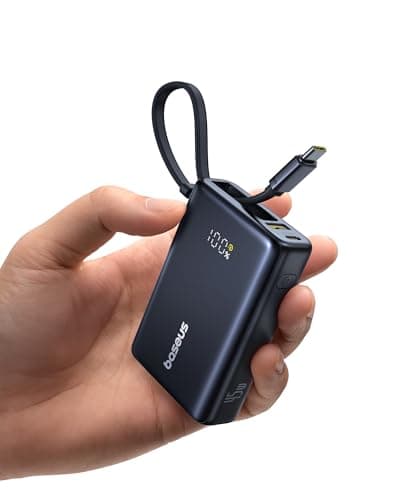 Baseus Power Bank, Picogo 10000mAh 45W 3-Output Portable Charger with Built-in USB-C Cable, PPS/PD QC Fast Charging External Battery Pack for iPhone 17/16/15/14/13, Samsung S25/S24, MacBook Pro, iPad - Image 1