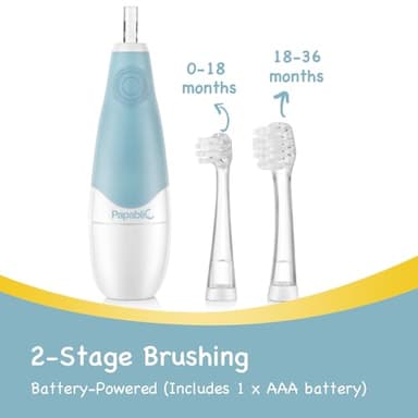 Papablic BabyHandy 2-Stage Baby Sonic Electric Toothbrush for Babies and Toddlers Ages 0-3 Years - Image 6