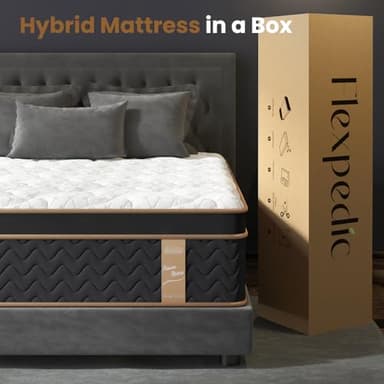 FP FLEXPEDIC King Mattress, 14 Inch Hybrid Mattress in a Box, Fiberglass-Free Individual Pocket Spring-Motion Isolation-Extra Edge Support-Ergonomic Zone, 365 Nights Trial, CertiPUR-US - Image 7