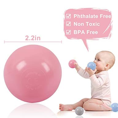 LANGXUN 50 100 200 Balls Soft Plastic Ball Pit Balls for Kids, Gift for Baby Toddler Birthday Christmas, Ball Pit Play Tent, Baby Kiddie Pool Water Toys, Party Decoration - Image 4