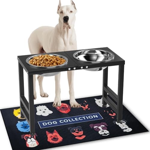 ADENGL Metal Elevated Dog Bowl for Large 𝐋𝐚𝐫𝐠𝐞 Raised Bowl Stand with Sprill Proof Mat and 2000ML Pet Bowls, Food & Water Bowls 16" Tall Dog Feeder for Large Breed - Image 1