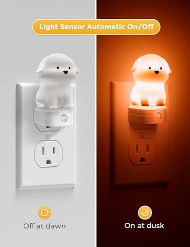 L LOHAS LED Plug in Night Light for Kids, 3D Cute Puppy Night Lights with Dusk to Dawn Sensor, RGB+Soft White 3000K Dog Night Light, Christmas Birthday Gift Nightlight for Kids, Room Decor - Image 2