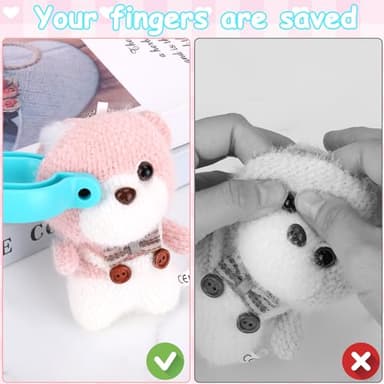 Juome Upgraded Safety Eye Tool for Crocheting - Crochet Tools for Attaching Crochet Safety Eyes, Auxiliary Tool for 5-30mm Stuffed Animals Safety Eyes Doll Making Supplies (Blue 1pcs) - Image 2