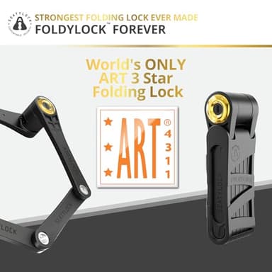 FoldyLock Forever Folding Bike Lock - Patented Sleek High Security Sold Secure Gold Bicycle Lock - Heavy Duty Anti Theft Smart Guard with Keys - 90cm - Image 4