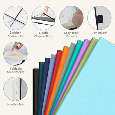 BEZEND Planner 2025-2026 Weekly and Monthly, 5.8" x 8.5" Academic Calendar (Jul 25-Dec 26) Vertical Daily Appointment with Hourly Timeslot & Monthly Tab, PU Leather Hardcover - Black - Image 2