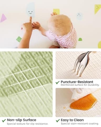 Tiny Land Baby Play Mat - Extra Large 78"x55" Waterproof Crawling Playmat for Infants & Toddlers, Reversible Non-Slip Foam Floor Mat, Soft Thick Foldable (Shape) - Image 4