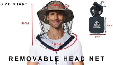 2 Pack Mosquito Head Net Mesh for Hiking & Outdoors,Bug Netting over Hat Adults Fishing,Insect Shield Protection Face Cover Mask Hood against Fly Midge Gnat - Image 4