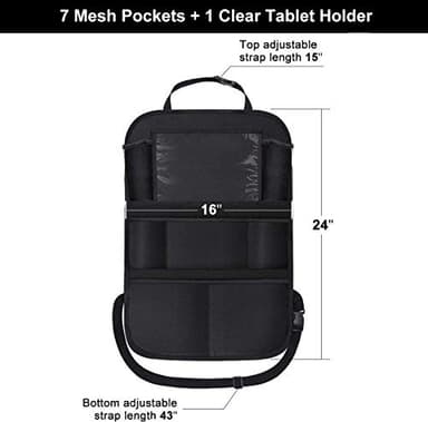 ONE PIX Backseat Car Organizer Mats Back Seat Organizers and Storage Bag with Touch Screen Tablet Holder for Kids Toddlers Car Seats, Travel Accessories, Road Trip Essentials Kids - Image 4