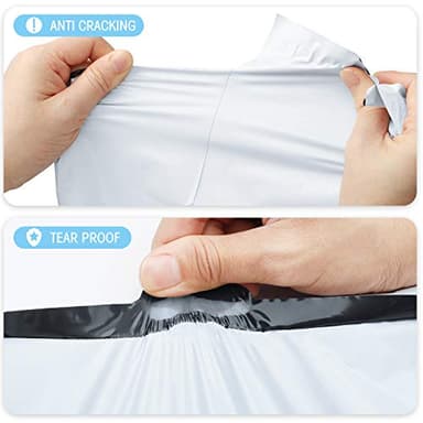 Fuxury 100 Pcs 12x15.5" Poly Mailers Shipping Bags for Clothing,Self Seal Plastic Mailing Envelopes for Packaging Postal Return Small Business,White - Image 3