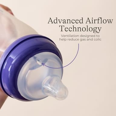 Lansinoh Anti-Colic Glass Baby Bottles, 8 Ounces, 4 Count Bottles for Feeding, Baby Essentials, Includes 4 Medium Flow Nipples, Size M - Image 4