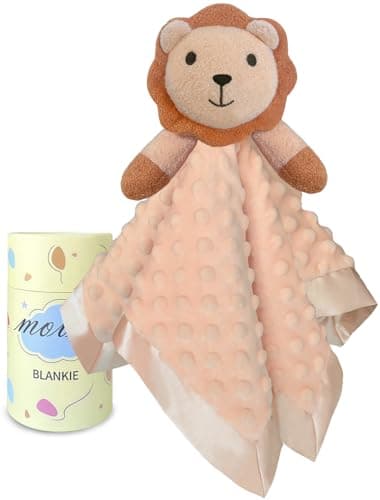 Loveys for Babies, Soft Baby Security Blanket Lovies for Babies, Stuffed Animals Blankie for Newborn Infant with Baby Snuggle Toy, Baby Boys Gilrs Gifts Lion Security Blanket 16 Inch - Image 1