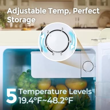 Compact Single Door Refrigerator with Freezer, 2.7 Cu.Ft Mini Fridge for Kitchen, Apartment, Dorm, RV – Adjustable Shelves, Quiet Operation, R600a Cooling Technology (Cream, 2.7) - Image 3