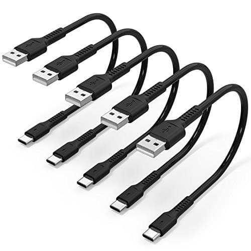 6 inch Short Fast Charging Cord, 5 Pack Durable USB A to USB Type C 3A Cable for Charging Station Compatible with Samsung Galaxy Note 9 10 S10 S20 S30 OnePlus 7T 8T LG V30 V40 - Image 1