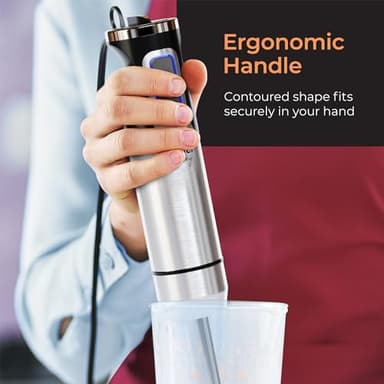 Mueller Immersion Blender Handheld - 8 Speed Stainless Steel Electric Hand Blender, 3 in 1 Emulsion Blender Handheld with Turbo Mode, Stick Blender Emulsifier for Kitchen for Soup, Smoothie, Puree - Image 7