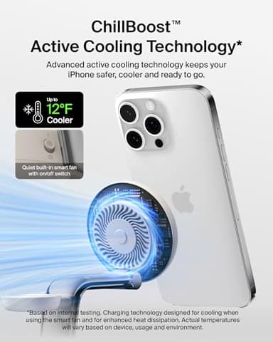 Belkin MagSafe Charger Compatible, 3-in-1 Charging Station, Qi2.2 25W w/Cooling Fan (On/Off Control) Magnetic Wireless Charger for iPhone 17, Apple Watch, AirPods, Pixel 10 (45W Adapter Included) - Image 3