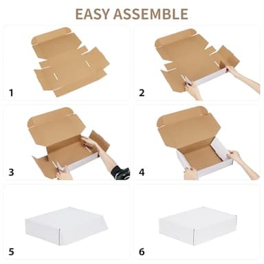 RLAVBL 30 Pack 9x6x4 Shipping Boxes, White Corrugated Cardboard Mailer Box for Packing Mailing Small Business - Image 6