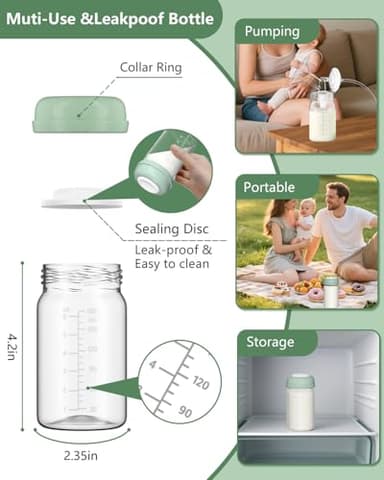 Breast Pump Parts Compatible with Spectra S1/S2/9 Plus/Synergy Gold, Full Set Replacement Parts for Spectra Include 19mm Flange, Duckbill Valve, Backflow Protector, Tubing, Bottle, Not Original Parts - Image 5