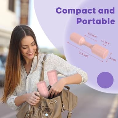 BOBAZREN Adjustable Dumbbell Set of 2, 11Lb/Pair Weights Dumbbells for Women, Each 2.2lb, 3.3lb, 4.4lb, 5.5lb Hand Weights Set for Home Gym Fitness Training (Pink) - Image 4