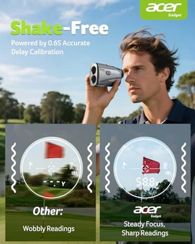 Acer Golf Rangefinder with Slope - 1200 Yards Laser Range Finder for Hunting, 6X Magnification Rangefinders Golf with Flag Pole Locking Vibration, Rechargeable Magnetic Golfing Gift for Men - Image 2