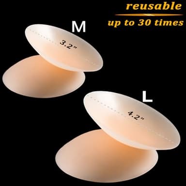 PRETTYWELL Nipple Covers no Show for Women, Waterproof Adhesive Pasties Nipple Cover, Reusable Petals Nipple Cover Silicone Ultra Thin Nipple Pasties Nude - Image 2