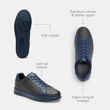 Coach Men's HIGH LINE Sneaker, Deep Blue/Charcoal, 12 - Image 3