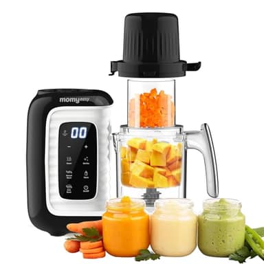 MOMYEASY Baby Food Maker, Multifunction Processor Chopper Grinder, Baby Food Steamer and Puree Blender in-One, with Bottle Warmer, Auto Cooking & Grinding with Touch Control Panel - Image 1