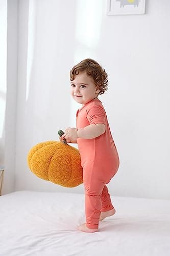 GUISBY Rayon of Bamboo Baby Pajamas Open Feet, 3 Piece Short Sleeve with Zipper for Boy Girls 18-24 Months - Image 4