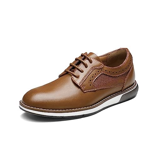 Bruno Marc Boy's Casual Dress Oxford Comfort Uniform Formal Sneaker Shoes,Size 10 Toddler,Brown,SBOX2352K - Image 1