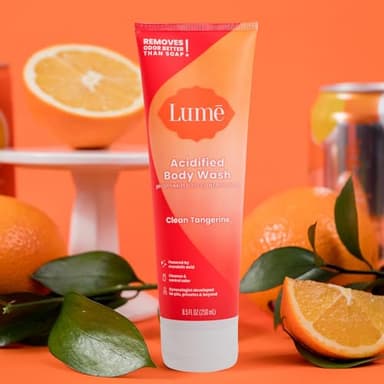 Lume Acidified Body Wash - 24 Hour Odor Control - Removes Odor Better than Soap - Moisturizing Formula - Formulated Without SLS or Parabens - OB/GYN Developed - 8.5 ounce (Pack of 2) (Clean Tangerine) - Image 8