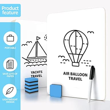 Dry Erase LapBoards, PANDRI 26 Pack Double Sided 12.5 x 9 Inch Whiteboards with 26 Erasers and 26 Markers, Dry Erase Boards for Students Classroom Teacher Supplies - Image 6