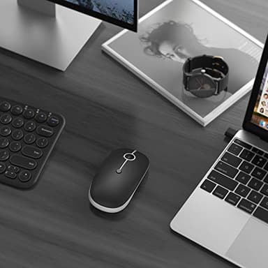 Type C Wireless Mouse，Vssoplor USB C MacBook Wireless Mouse Dual Mode 2.4G Cordless Mice with Nano USB and Type C Receiver Compatible with PC, Laptop, MacBook and All Type C Devices-Black and Silver - Image 8