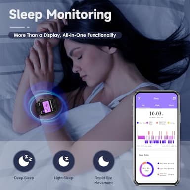 TRAUSI Women Men Smart Watch 1.8 Inch HD Smartwatch with 120 Sport Modes Heart Rate Monitor IP67 Waterproof Bluetooth Call and Music Control for iPhone/Android - Image 7