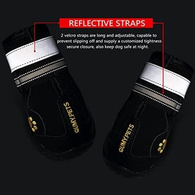QUMY Dog Shoes for Large Dogs, Medium Dog Boots & Paw Protectors for Winter Snowy Day, Summer Hot Pavement, Water-Resistant in Rainy Weather, Outdoor Walking, Indoor Hardfloors Skid-Resistant Sole - Image 5