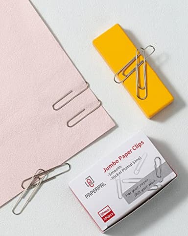 PAPERPAL Paperclips for Office School & Personal Use, Jumbo Smooth Paper Clip (2"), 1000 Large Paper Clips (10 Boxes of 100 Each), Silver - Image 7