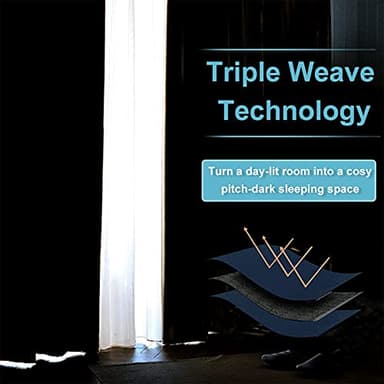 RYB HOME Room Partition Curtains Privacy Blackout Drapes Energy Efficient Odor Reducing Sounproof Screen for Backdrop Dorm Studio Office, Wide 150 inches x Long 96 inches, Navy Blue, 1 Panel - Image 5