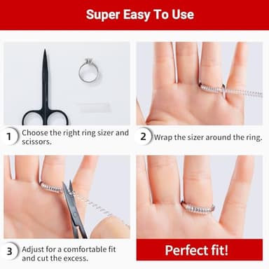8 Sizes Ring Size Adjuster for Loose Rings - Omilly Invisible Ring Guards and Spacers, Fit Almost Any Ring Size - Ring Resizer for Men and Women Jewelry - Spiral Silicone Tightener Set- 8 Pack - Image 6