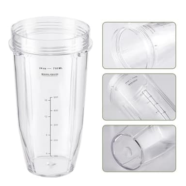 4 Pieces Ninja Blender Cups Replacement Parts 24oz with Lids Upgraded Blender Cups for Nutri Ninja Auto iQ, BN401, BN751, BN801, BN800, BL450, BL456, BL480, SS401, SS101, SS151, SS351 - Image 5