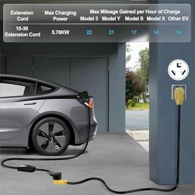 30 Amp Dryer Extension Cord, 25 Ft, 10-30P to 10-30R, Heavy Duty 3 Prong Power Cord, 7500W, Flexible & Weather-Resistant, UL Listed, Compatible with Electric Dryers, EV Chargers, and Power Equipment - Image 2