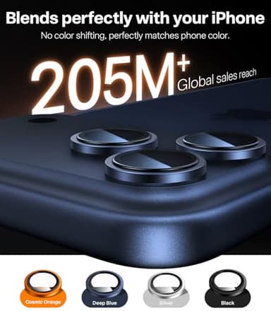 TORRAS 3-Year Ultimate Durability for iPhone 17 Pro Max/17 Pro Camera Lens Protector-1:1 Invisible Fit & Ultra Clarity, Military-Grade 9H+ Aerospace Glass Anti-Scratch Easy Installation,Deep Blue - Image 4